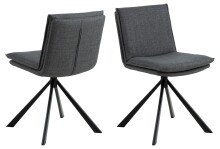 Esszimmerstuhl >Flynn< Sternfuß schwarz, Drehfunktion, in Grau, Stoff - 47x85x59cm (BxHxT)
