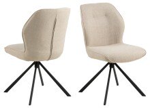 Esszimmerstuhl >Aura< (2er-Set) mit Drehfunktion, in Beige, Stoff - 51x88,5x61,5cm (BxHxT)