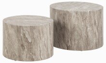 Couchtisch >Dice< (2er-Set) in Struktur Marmor-Grau, MDF-Dekor - 58x40x58cm (BxHxT)