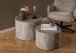 Couchtisch >Dice< (2er-Set) in Struktur Marmor-Grau, MDF-Dekor - 58x40x58cm (BxHxT)