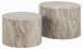 Couchtisch >Dice< (2er-Set) in Struktur Marmor-Grau, MDF-Dekor - 58x40x58cm (BxHxT)