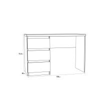 Schreibtisch >NET106< mit 3 Schubladen, in weiß - 108x72,5x50cm (BxHxT)