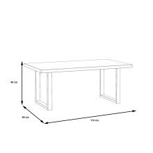Couchtisch >Coffee Tables< in Artisan Eiche Dekor, U-Gestell Metall schwarz - 110x45x60cm (BxHxT)
