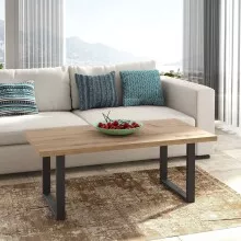 Couchtisch >Coffee Tables< in Artisan Eiche Dekor, U-Gestell Metall schwarz - 110x45x60cm (BxHxT)