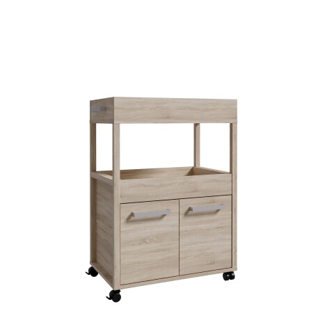 Servierwagen >Home Bar< auf Rollen, in Sonoma Eiche Dekor- 60x88,5x40cm (BxHxT)