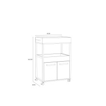 Servierwagen >Home Bar< auf Rollen, in Sonoma Eiche Dekor- 60x88,5x40cm (BxHxT)