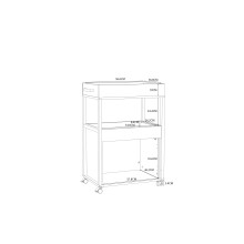 Servierwagen >Home Bar< auf Rollen, in Sonoma Eiche Dekor- 60x88,5x40cm (BxHxT)