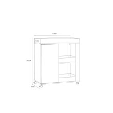 Servierwagen >Home Bar< auf Rollen, in Artisan Eiche Dekor / Schwarz - 77,4x88,2x42cm (BxHxT)