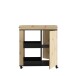 Servierwagen >Home Bar< auf Rollen, in Artisan Eiche Dekor / Schwarz - 77,4x88,2x42cm (BxHxT)