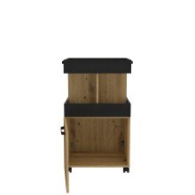 Servierwagen >Home Bar< auf Rollen, in Artisan Eiche Dekor / Schwarz - 50,2x88,5x41cm (BxHxT)