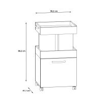 Servierwagen >Home Bar< auf Rollen, in Artisan Eiche Dekor / Schwarz - 50,2x88,5x41cm (BxHxT)