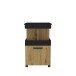 Servierwagen >Home Bar< auf Rollen, in Artisan Eiche Dekor / Schwarz - 50,2x88,5x41cm (BxHxT)