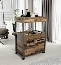Servierwagen >Home Bar< auf Rollen, in Old-Wood...