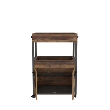 Servierwagen >Home Bar< auf Rollen, in Old-Wood Vintage Dekor / Betonoptik - 60x88,5x40cm (B/H/T)