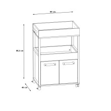 Servierwagen >Home Bar< auf Rollen, in Old-Wood Vintage Dekor / Betonoptik - 60x88,5x40cm (B/H/T)