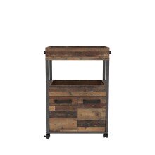 Servierwagen >Home Bar< auf Rollen, in Old-Wood...
