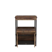 Servierwagen >Home Bar< auf Rollen, in Old-Wood Vintage Dekor / Betonoptik - 60x88,5x40cm (B/H/T)