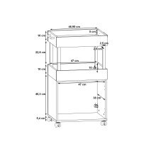 Servierwagen >Home Bar< auf Rollen, in Artisan Eiche Dekor / Schwarz - 50,2x88,5x41cm (BxHxT)