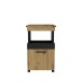 Servierwagen >Home Bar< auf Rollen, in Artisan Eiche Dekor / Schwarz - 50,2x88,5x41cm (BxHxT)