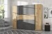 Dreh-/Schwebetürenschrank >Narago< mit Inneneinteilung, in Betonoptik / Artisan Eiche Dekor - 270,3x210,5x61,2cm (B/H/T)