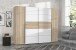 Dreh-/Schwebetürenschrank >Narago< mit Inneneinteilung, in Sonoma Eiche Dekor / Weiss - 270,3x210,5x61,2cm (BxHxT)