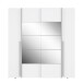 Dreh-/Schwebetürenschrank >Narago< inkl. Inneneinteilung, in weiß mit Spiegel - 200,1x210,5x61,2cm (BxHxT)