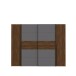 Dreh-/Schwebetürenschrank >Narago< mit Inneneinteilung, in Bakersfield Walnuss Dekor / Grau - 270,3x210,5x61,2cm (B/H/T)