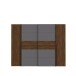 Dreh-/Schwebetürenschrank >Narago< mit Inneneinteilung, in Bakersfield Walnuss Dekor / Grau - 270,3x210,5x61,2cm (B/H/T)