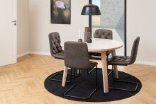 Kulissen-Esstisch >A-Line< in Eiche weiss pigmentiert - 120x75x120cm (BxHxT)