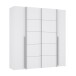 Dreh-/Schwebetürenschrank >Narago< mit Inneneinteilung, in weiß - 200,1x210x61,2cm (BxHxT)