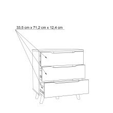 Schubkastenkommode >VANKKA< 3 Schubladen, in Planked Eiche Dekor ,weiß - 80x86,3x42cm (BxHxT)