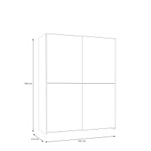 Schiebetürenschrank >Schach&Matt< in Artisan Eiche Dekor / Weiss - 150,1x190,5x61,2cm (BxHxT)