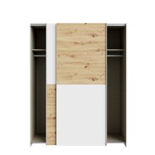 Schiebetürenschrank >Schach&Matt< in Artisan Eiche Dekor / Weiss - 150,1x190,5x61,2cm (BxHxT)