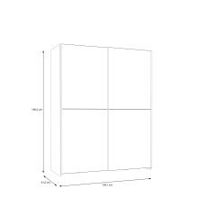 Schiebetürenschrank >Schach&Matt< in Artisan Eiche Dekor / Weiss - 150,1x190,5x61,2cm (BxHxT)
