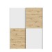 Schiebetürenschrank >Schach&Matt< in Artisan Eiche Dekor / Weiss - 150,1x190,5x61,2cm (BxHxT)