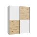 Schiebetürenschrank >Schach&Matt< in Artisan Eiche Dekor / Weiss - 150,1x190,5x61,2cm (BxHxT)