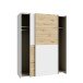Schiebetürenschrank >Schach&Matt< in Artisan Eiche Dekor / Weiss - 150,1x190,5x61,2cm (BxHxT)
