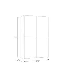 Schiebetürenschrank >Schach&Matt< in Artisan Eiche Dekor / Weiss - 120,1x190,5x61,2cm (BxHxT)
