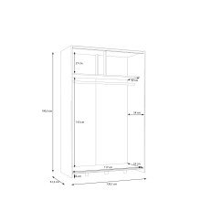 Schiebetürenschrank >Schach&Matt< in Artisan Eiche Dekor / Weiss - 120,1x190,5x61,2cm (BxHxT)