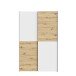 Schiebetürenschrank >Schach&Matt< in Artisan Eiche Dekor / Weiss - 120,1x190,5x61,2cm (BxHxT)