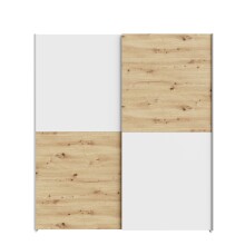 Schiebetürenschrank >Schach&Matt< in Artisan Eiche Dekor / Weiss - 170,3x190,5x61,2cm (BxHxT)