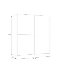 Schiebetürenschrank >Schach&Matt< in Artisan Eiche Dekor / Weiss - 170,3x190,5x61,2cm (BxHxT)