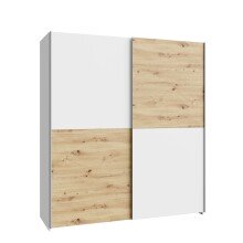 Schiebetürenschrank >Schach&Matt< in Artisan Eiche Dekor / Weiss - 170,3x190,5x61,2cm (BxHxT)