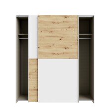 Schiebetürenschrank >Schach&Matt< in Artisan Eiche Dekor / Weiss - 170,3x190,5x61,2cm (BxHxT)