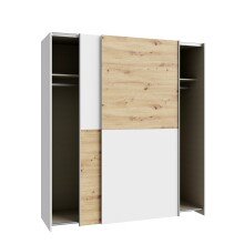 Schiebetürenschrank >Schach&Matt< in Artisan Eiche Dekor / Weiss - 170,3x190,5x61,2cm (BxHxT)