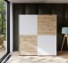 Schiebetürenschrank >Schach&Matt< in Artisan Eiche Dekor / Weiss - 170,3x190,5x61,2cm (BxHxT)