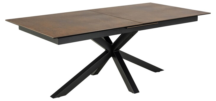 Kulissentisch >Heaven< ausziehbar bis 240cm, in Braun, Glas-Keramik - 200(240)x76x100cm (BxHxT)