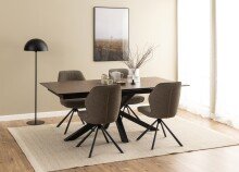 Kulissentisch >Heaven< ausziehbar bis 240cm, in Braun, Glas-Keramik - 200(240)x76x100cm (BxHxT)