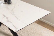 Kulissentisch >Heaven< ausziehbar bis 210cm, in weiss, Glas-Keramik - 168(210)x76x90cm (BxHxT)