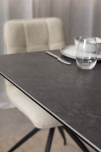 Kulissentisch >Irwine< ausziehbar bis 210cm, in schwarz, Glas-Keramik - 168(210)x76x90cm (BxHxT)